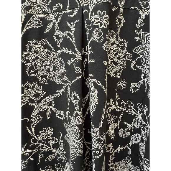 J. Jill Wearever Collection Black & White Floral Print Shift Dress XL Sleeveless - Picture 3 of 7